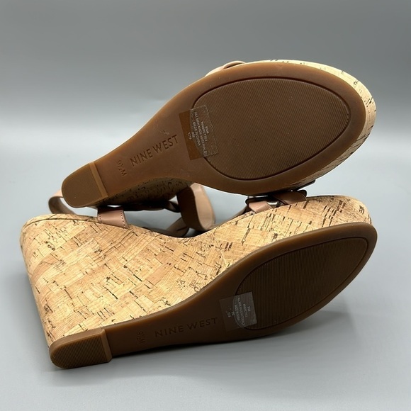 Nine West Brette Cork Platform Wedge Sandals Women's Size 9.5 - Picture 6 of 9